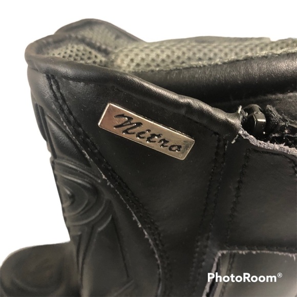 VEGA Nitro Double Zipper Moto Leather Touring Boots Black Calf Height size 8 main image 10